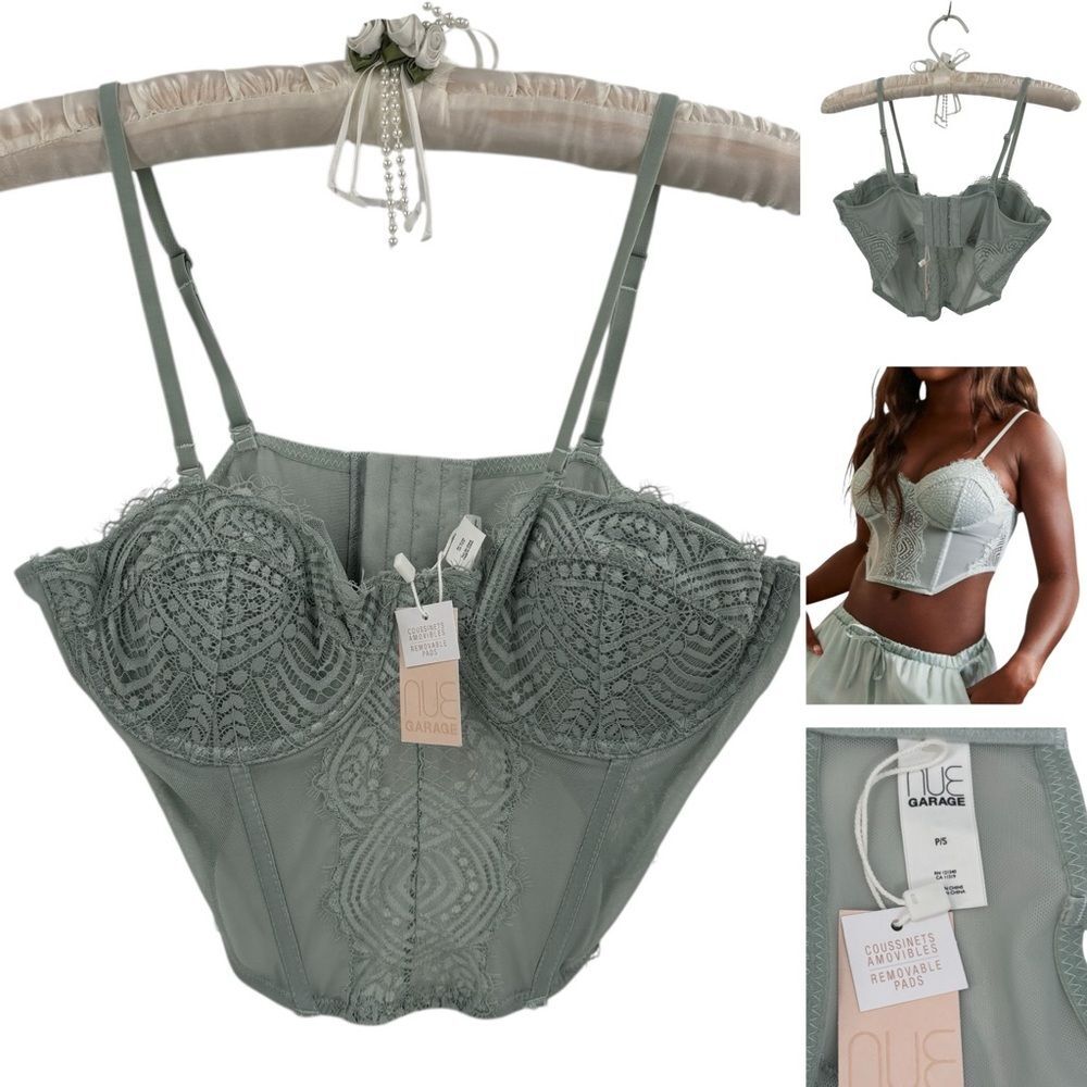 Garage Lace & Sheer Bustier Sz. S NWT